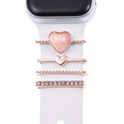 Microsonic Apple Watch 9 41mm Kordon Süsü Charm İnci Kalp Rose Gold