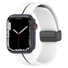 Microsonic Apple Watch SE 44mm Kordon Ribbon Line Beyaz Siyah