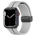 Microsonic Apple Watch SE 44mm Kordon Ribbon Line Gri Siyah