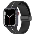 Microsonic Apple Watch SE 2022 44mm Kordon Ribbon Line Siyah Beyaz