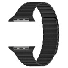 Microsonic Apple Watch Series 9 45mm Twist Leather Loop Kordon Siyah