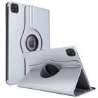Microsonic Apple iPad Pro 12 9 2021 5 Nesil Kılıf A2378-A2461-A2379-A2462 360 Rotating Stand Deri Gümüş