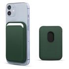 Microsonic Apple iPhone 12 Leather Wallet MagSafe Koyu Yeşil