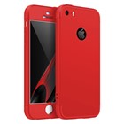 Microsonic Apple iPhone 5 5S Kılıf Double Dip 360 Protective Kırmızı