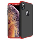 Microsonic Apple iPhone XS Max 6 5 Kılıf Double Dip 360 Protective Siyah Kırmızı
