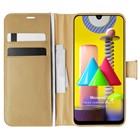 Microsonic Samsung Galaxy M31 Kılıf Delux Leather Wallet Gold