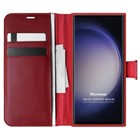 Microsonic Samsung Galaxy S23 Ultra Kılıf Delux Leather Wallet Kırmızı