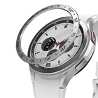 Microsonic Samsung Galaxy Watch 4 Classic 46MM Spor Koruyucu Metal Çerçeve Bezel Gümüş