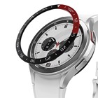Microsonic Samsung Galaxy Watch 4 Classic 46MM Spor Koruyucu Metal Çerçeve Bezel Siyah Kırmızı