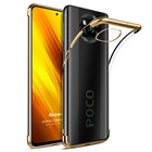 Microsonic Xiaomi Poco X3 Pro Kılıf Skyfall Transparent Clear Gold