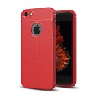 Microsonic Apple iPhone 5 5S Kılıf Deri Dokulu Silikon Kırmızı