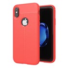 Microsonic Apple iPhone XS 5 8 Kılıf Deri Dokulu Silikon Kırmızı