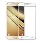 Microsonic Samsung Galaxy C7 3D Kavisli Temperli Cam Ekran koruyucu Kırılmaz Film Beyaz