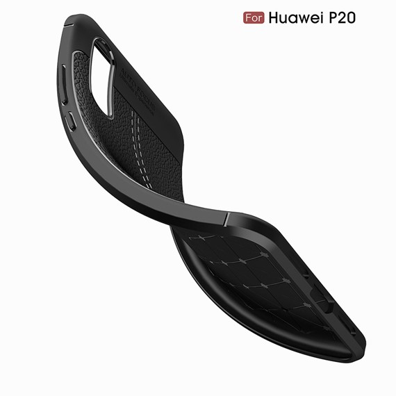 Microsonic Huawei P20 Kılıf Deri Dokulu Silikon Kırmızı 4