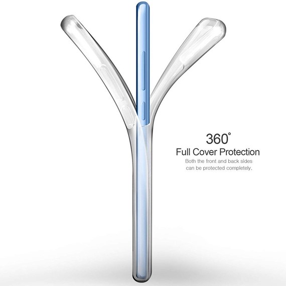 Microsonic Samsung Galaxy A6 2018 Kılıf 6 tarafı tam full koruma 360 Clear Soft Şeffaf 3