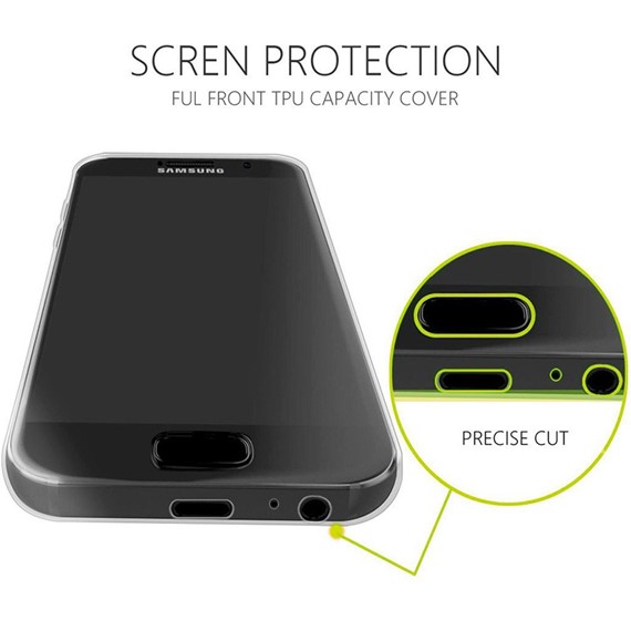 Microsonic Samsung Galaxy J7 Prime 2 Kılıf 6 tarafı tam full koruma 360 Clear Soft Şeffaf 3
