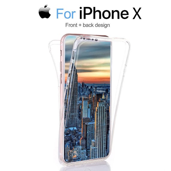 Microsonic iPhone XS 5 8 Kılıf 6 tarafı tam full koruma 360 Clear Soft Şeffaf 5