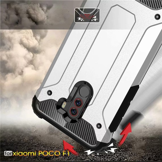 Microsonic Xiaomi Pocophone F1 Kılıf Rugged Armor Siyah 3