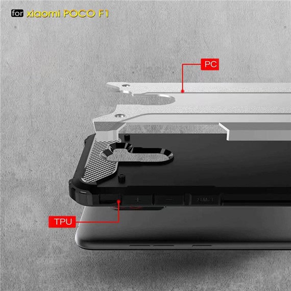 Microsonic Xiaomi Pocophone F1 Kılıf Rugged Armor Rose Gold 4