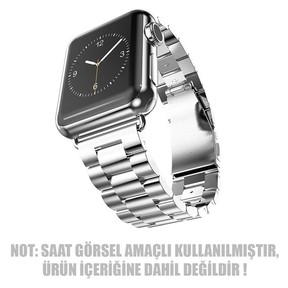 Microsonic Apple Watch Series 3 38mm Metal Stainless Steel Kordon Gümüş 2