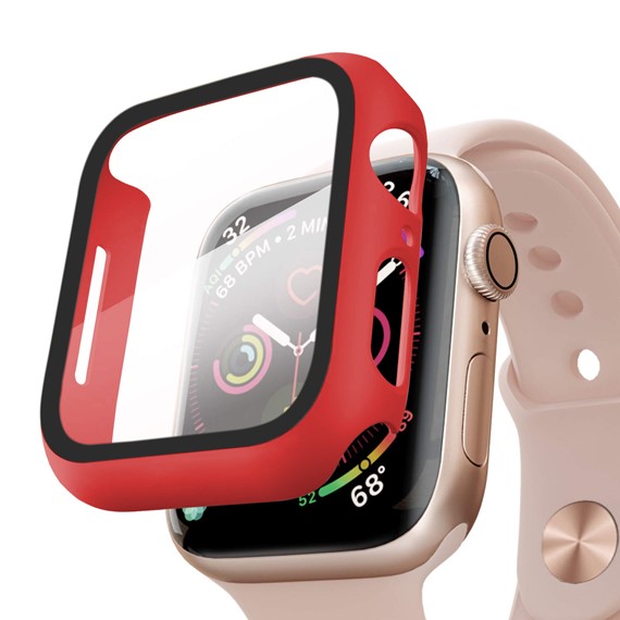 Microsonic Apple Watch Series 5 40mm Kılıf Matte Premium Slim WatchBand Kırmızı 1