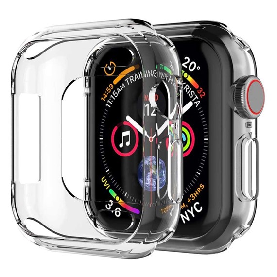 Microsonic Apple Watch Series 5 44mm Kılıf 360 Full Round Soft Silicone Şeffaf 1