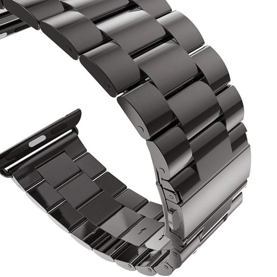 Microsonic Apple Watch Series 5 44mm Metal Stainless Steel Kordon Siyah 3