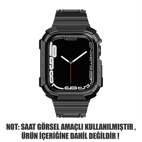 Microsonic Apple Watch 9 41mm Kordon Dual Apex Resist Siyah Gümüş 2
