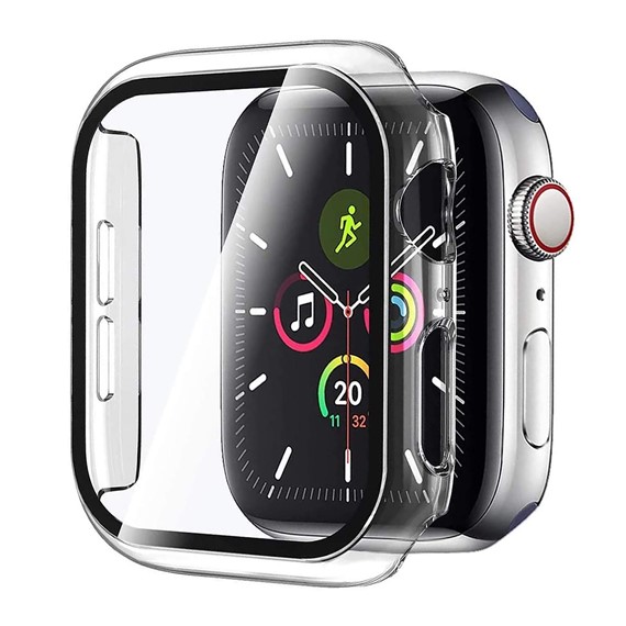 Microsonic Apple Watch Series 5 44mm Kılıf Clear Premium Slim WatchBand Şeffaf 1