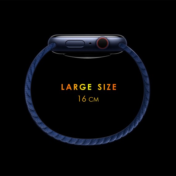 Microsonic Apple Watch Series 3 38mm Kordon Large Size 160mm Knitted Fabric Single Loop Gökkuşağı 3
