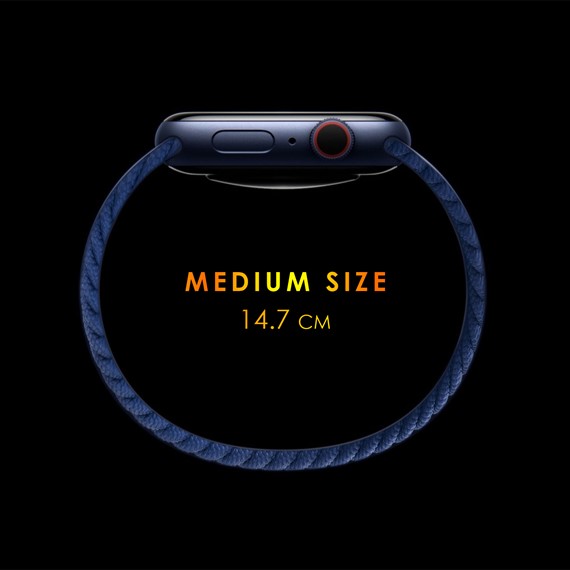 Microsonic Apple Watch Series 5 44mm Kordon Medium Size 147mm Knitted Fabric Single Loop Kırmızı 3