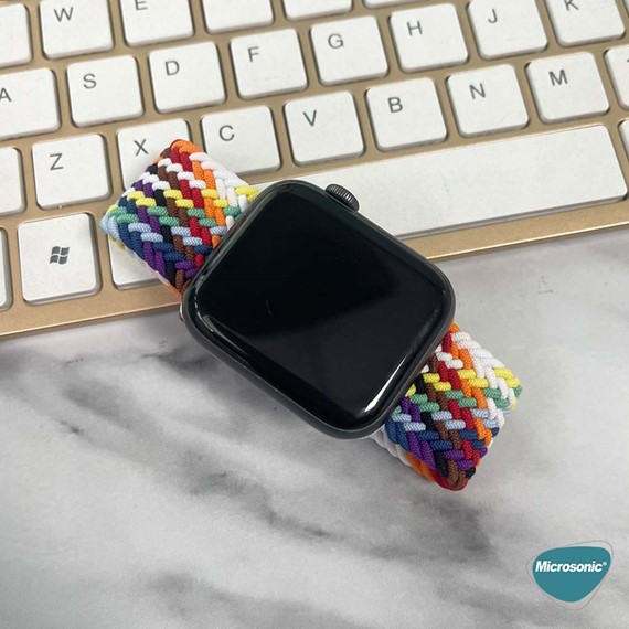 Microsonic Apple Watch Series 4 40mm Kordon Small Size 127mm Knitted Fabric Single Loop Pride Edition 4