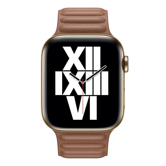 Microsonic Apple Watch Series 6 44mm Kordon Leather Link Band Kahverengi 3