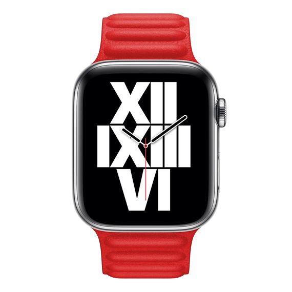 Microsonic Apple Watch Ultra 2 Kordon Leather Link Band Kırmızı 3