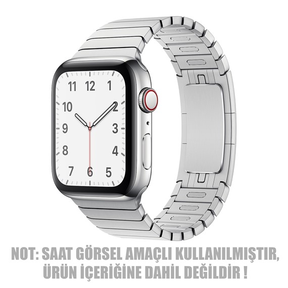 Microsonic Apple Watch Series 5 40mm Kordon Link Bracelet Band Gümüş 2