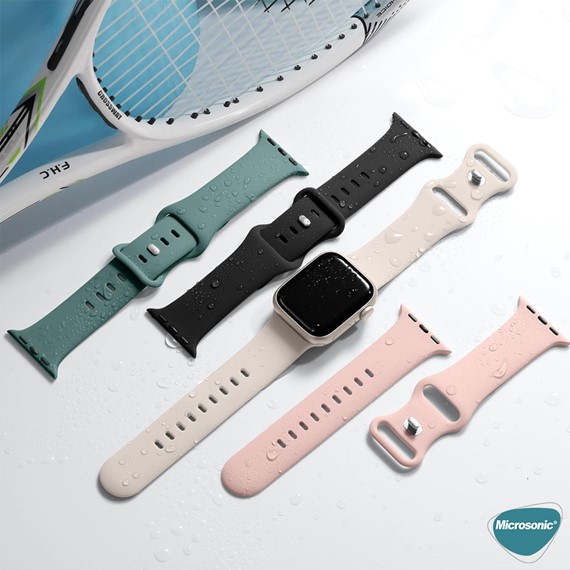 Microsonic Apple Watch SE 2022 44mm Kordon ActiveFlex Wristband Turuncu 2