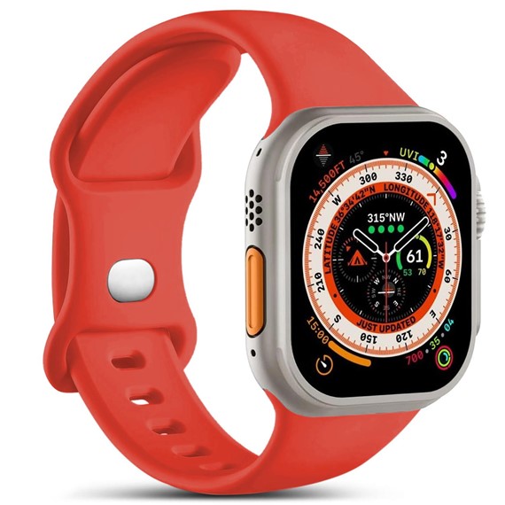 Microsonic Apple Watch SE 44mm Kordon ActiveFlex Wristband Kırmızı 1