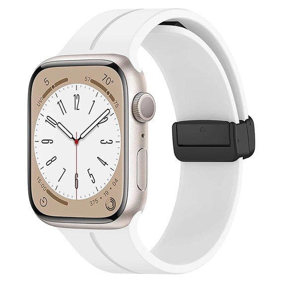 Microsonic Apple Watch Series 8 45mm Kordon Ribbon Line Beyaz 1