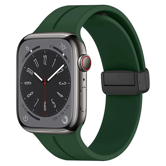 Microsonic Apple Watch Series 6 44mm Kordon Ribbon Line Koyu Yeşil 1