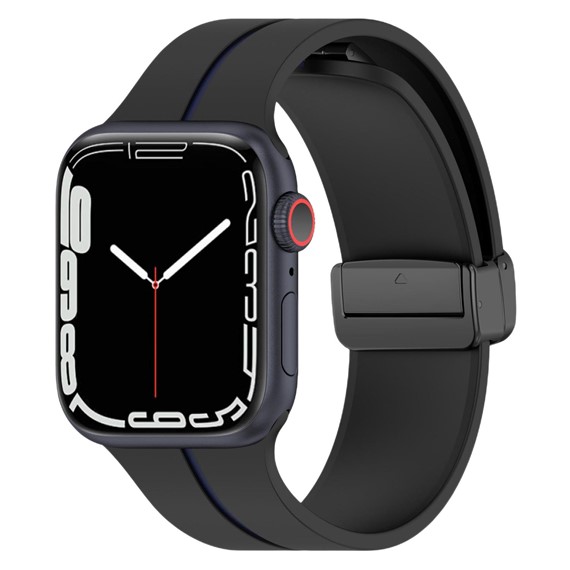 Microsonic Apple Watch SE 44mm Kordon Ribbon Line Siyah Lacivert 1