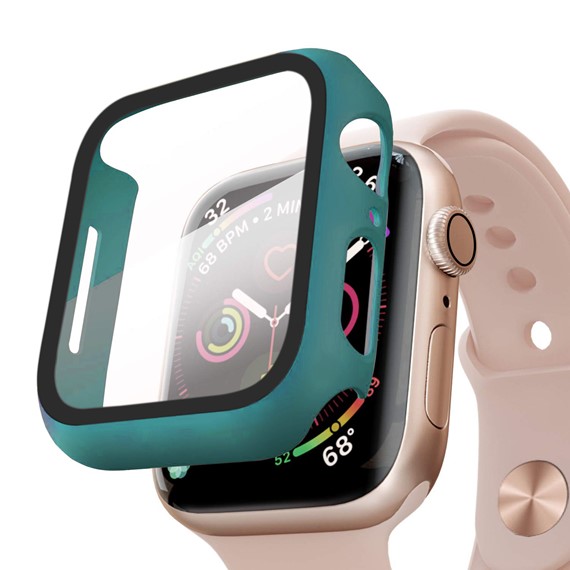 Microsonic Apple Watch SE 2022 40mm Kılıf Matte Premium Slim WatchBand Koyu Yeşil 1