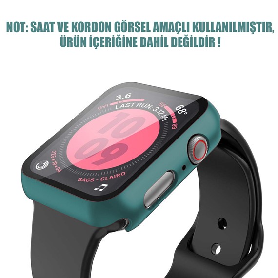 Microsonic Apple Watch SE 40mm Kılıf Matte Premium Slim WatchBand Koyu Yeşil 2