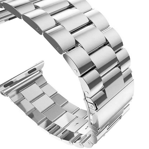 Microsonic Apple Watch SE 2022 44mm Metal Stainless Steel Kordon Gümüş 3