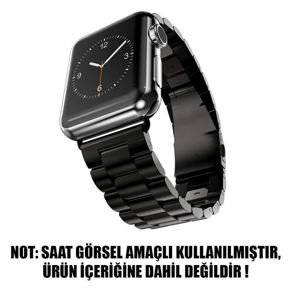 Microsonic Apple Watch SE 2022 40mm Metal Stainless Steel Kordon Siyah 2