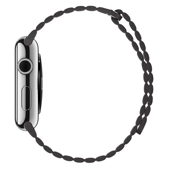 Microsonic Apple Watch Series 9 41mm Twist Leather Loop Kordon Siyah 5