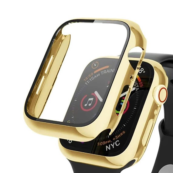 Microsonic Apple Watch Series 8 41mm Kılıf Matte Premium Slim WatchBand Gold 1