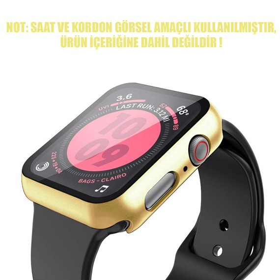 Microsonic Apple Watch Series 9 45mm Kılıf Matte Premium Slim WatchBand Gold 2