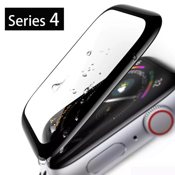 Microsonic Apple Watch Series 4 40mm Tam Kaplayan Temperli Cam Full Ekran koruyucu Siyah 3