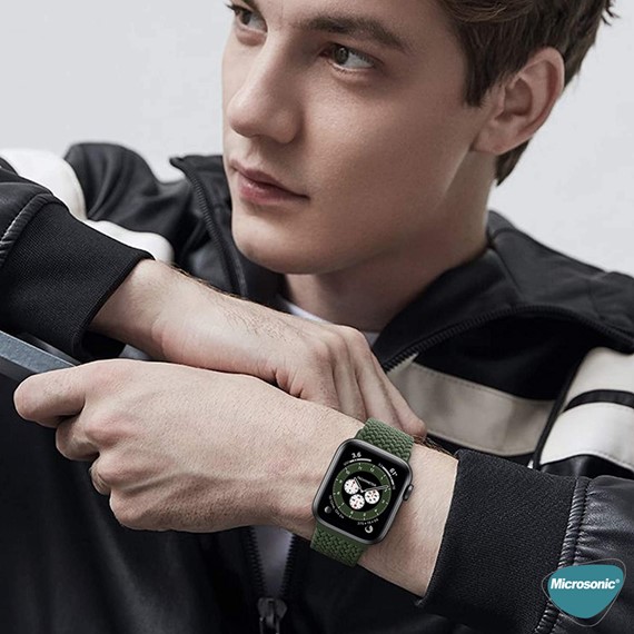 Microsonic Apple Watch SE 2022 40mm Kordon Knitted Fabric Loop Renkli 5