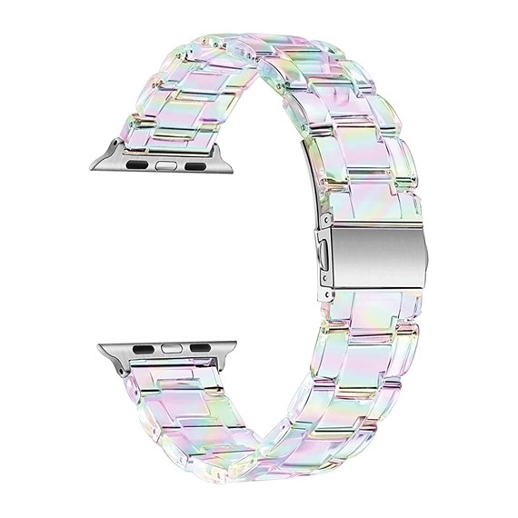 Microsonic Apple Watch SE 2022 40mm Kordon Stainless Transparent Clear Çok Renkli 1